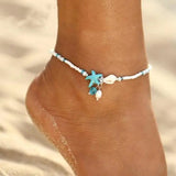 Stars and Shells with Natural Kamene Anklet