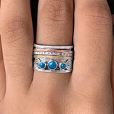 Meditation Prsteň with Bohémske Sapphire