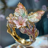 Nature's dazzling motýľ prsteň with zirconia