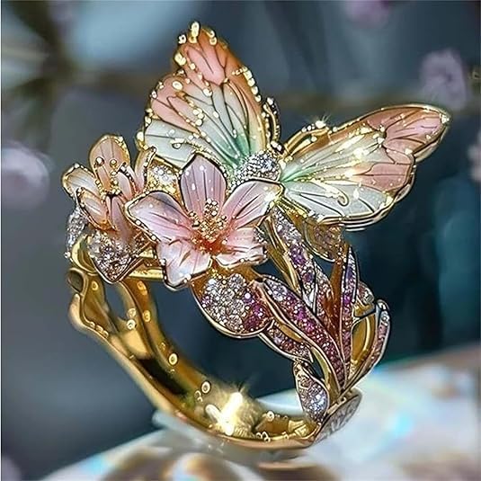 Nature's dazzling motýľ prsteň with zirconia