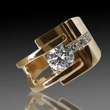 Irregular Vintage Zlatý Prsteň with Zircon