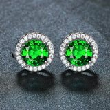 Emerald and diamantové náušnice