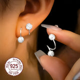 Double Helix Náušnice with Sparkly Zircon