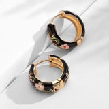 Luxusné Black Kvetinové Earring