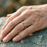 Golden vintage prsteň with green zircon