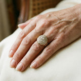 Vintage Round Golden Prsteň with Diamantové