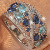 Vintage Prsteň With Blue Zircon