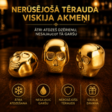 Prémiové Zlatna Lebka Whisky Kamene Set