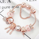 Pink Dreamcatcher Strieborný Charms Náramok