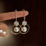 Luxusné Náušnice Studded with Pearls and Cubic Zirconia