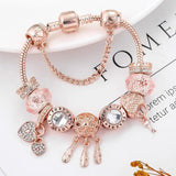 Pink Dreamcatcher Strieborný Charms Náramok
