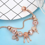 Pink Dreamcatcher Strieborný Charms Náramok