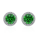 Emerald and diamantové náušnice
