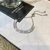 Nastaviteľný cubic zirconia náramok in zlatý and strieborný
