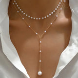 Two-stri biserna ogrlica s pendants