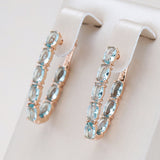 Elegantné Náušnice with Turquoise and Zircon in Zlatý