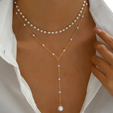 Two-stri biserna ogrlica s pendants
