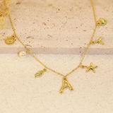 Bamboo letter ogrlica, starfish i shell