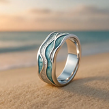 Ocean and Beach Wave Aurora Prsteň
