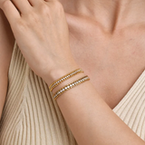 Stainless steel náramok with cubic zirconia retiazka