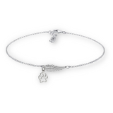 Strieborný memorial ribbon with an angel wing and footprint | Handmade