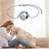 Nastaviteľný strieborný náramok with a dog charm