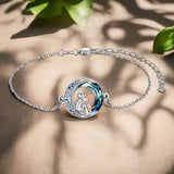 Nastaviteľný strieborný náramok with a dog charm