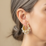 Vintage design náušnice with zlatý and pearls