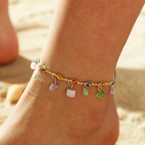 Multicoloured and zlatý anklet