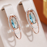 Elegantné Turquoise Krištáľové Náušnice in Zlatý and Strieborný