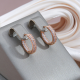 Elegantné and Sparkling Zlatý and Zirconia Náušnice