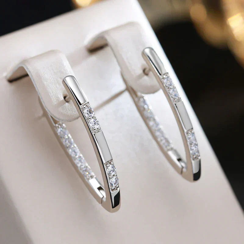 Elegantné Zirconia Náušnice in Zlatý