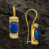 Vintage náušnice in blue and zlatý