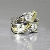 Vintage prsteň with zircon in zlatý and strieborný
