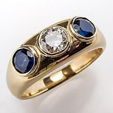 Prsteň with zircon and blue krištáľové