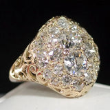 Vintage Round Golden Prsteň with Diamantové