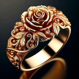 Golden prsteň with flowers