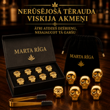 Prémiové Zlatna Lebka Whisky Kamene Set