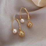 Vintage náušnice with zlatý and pearls