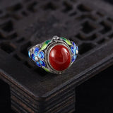 Nastaviteľný Vintage Prsteň with Strieborný and Southern Tourmaline