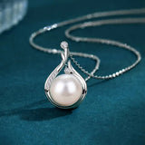 Vintage srebrna ogrlica s teardrop bisernas