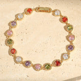 Golden vintage náramok with heart, love and rainbow