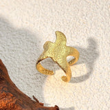 Nastaviteľný vintage zlatý starfish prsteň