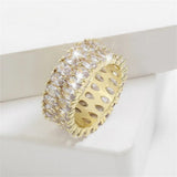 Golden Vintage Expanding Prsteň with Crystals