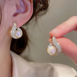 Zirconia náušnice with sparkling pearls