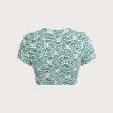 Zelený Jacquard Surf Krátky Rukáv